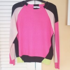 Scott And Scott London Pink and Black Women's Cashmere Sweater